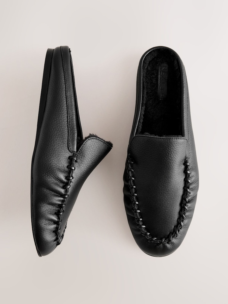 أسود - Forever Comfort® Suede Leather Borg Lined Mules - صورة 1 من 9 أسود - Forever Comfort® Suede Leather Borg Lined Mules - صورة 1 من 9
