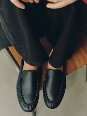أسود - Forever Comfort® Suede Leather Borg Lined Mules - صورة 5 من 9