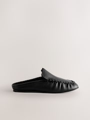 أسود - Forever Comfort® Suede Leather Borg Lined Mules - صورة 6 من 9
