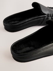 أسود - Forever Comfort® Suede Leather Borg Lined Mules - صورة 9 من 9