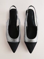 Silver Forever Comfort® Slingback Bow Flats - Image 1 of 5