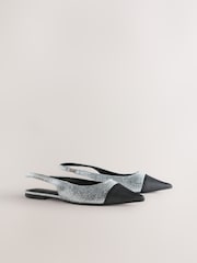 Silver Forever Comfort® Slingback Bow Flats - Image 2 of 5