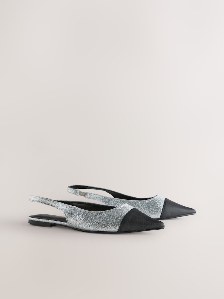 Silver Forever Comfort® Slingback Bow Flats - Image 2 of 5