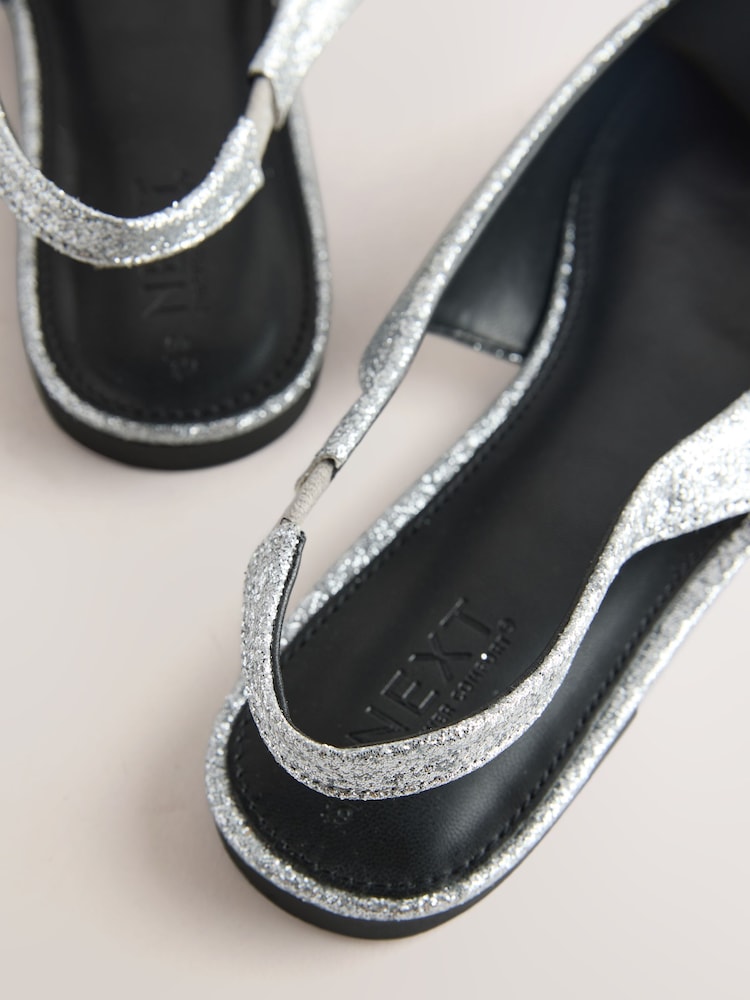 Silver Forever Comfort® Slingback Bow Flats - Image 5 of 5