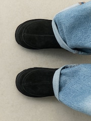Black Forever Comfort® Borg Lined Suede Mules - Image 2 of 11