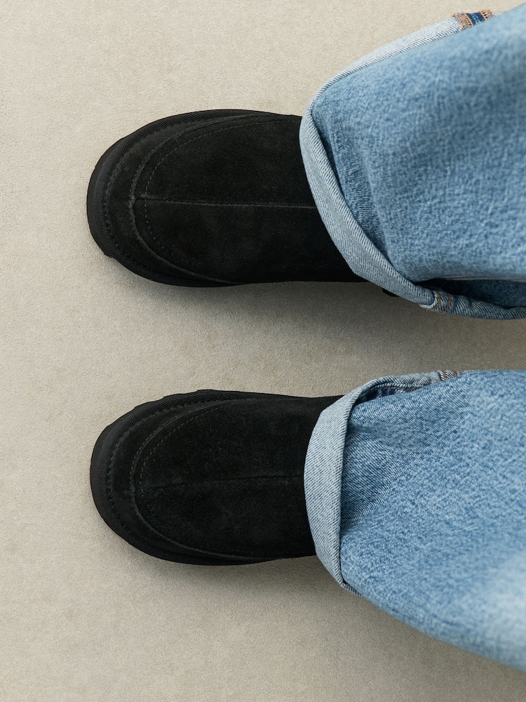 Black Forever Comfort® Borg Lined Suede Mules - Image 2 of 11 Black Forever Comfort® Borg Lined Suede Mules - Image 2 of 11