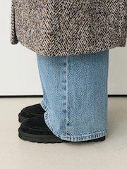 Black Forever Comfort® Borg Lined Suede Mules - Image 4 of 11