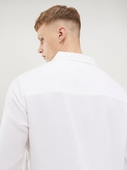 River Island White Regular Fit Linen Blend Shirt - Image 4 of 4