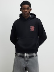 River Island Black Regular Fit Japanese Snake Hoodie - Image 3 of 4