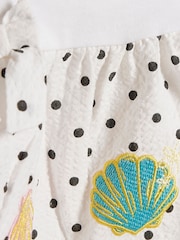 River Island White Polka Dot Frill Top & Shorts Set - Image 4 of 5
