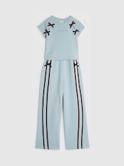 River Island Blue Bow T-Shirt & Track Joggers Set - Image 3 of 5