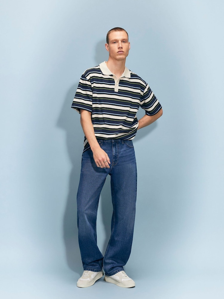 River Island Blue Loose Fit Dark Wash Jeans - Image 1 of 4