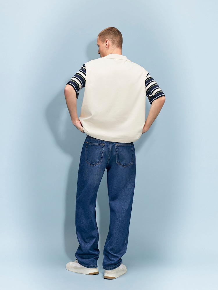 River Island Blue Loose Fit Dark Wash Jeans - Image 4 of 4