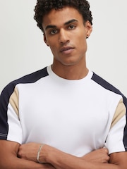 River Island White Slim Fit Colour Blocked T-Shirt - Image 3 of 4