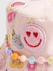 River Island Pink Graffiti Beaded Bucket Hat - Image 3 of 3