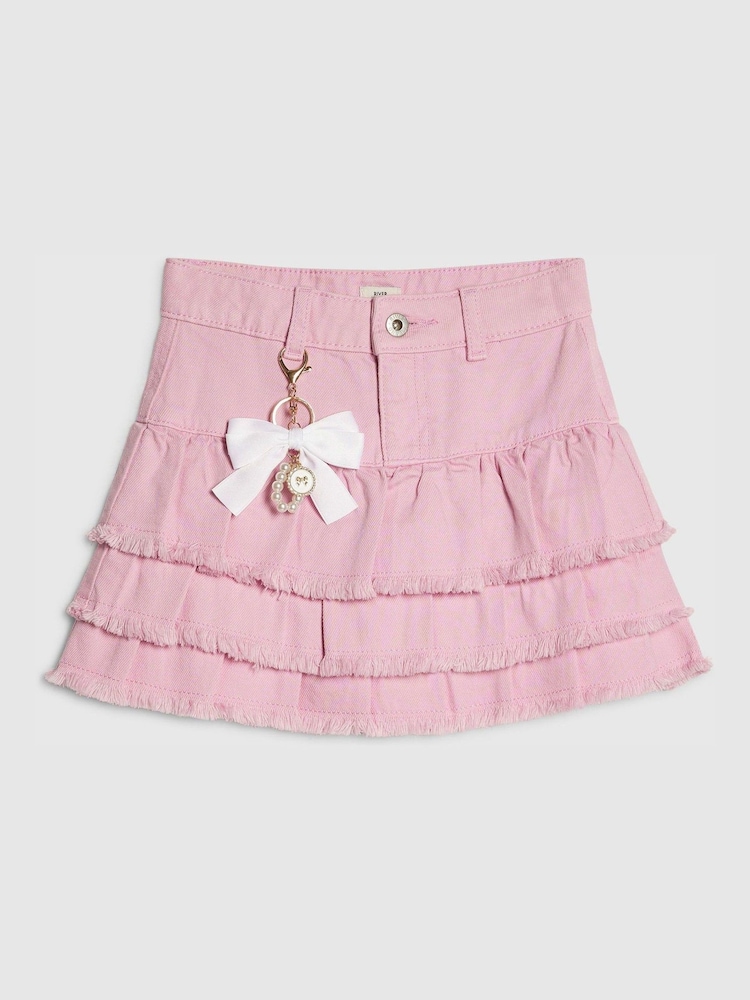 River Island Denim Rara Skirt With Keychain - Image 1 of 4