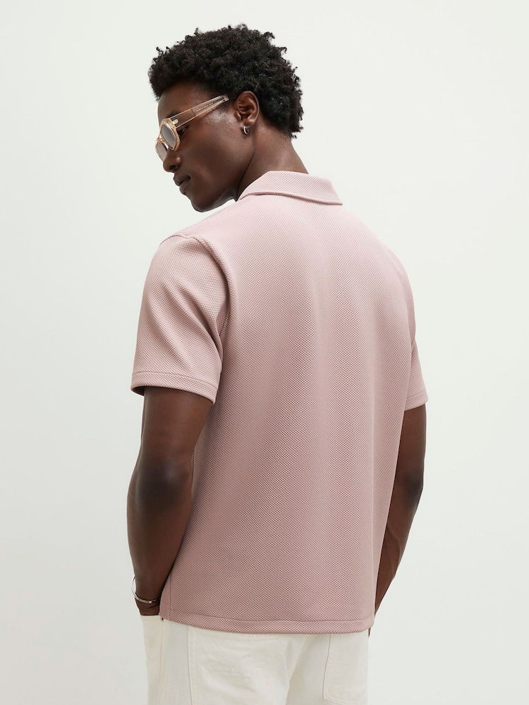 River Island Pink Regular Fit Slinky Revere Shirt - Image 2 of 4 River Island Pink Regular Fit Slinky Revere Shirt - Image 2 of 4