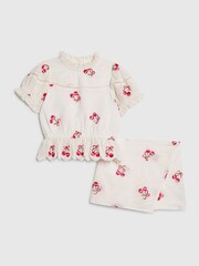 River Island White Cherry Frill Top & Rara Skort Set - Image 1 of 5