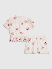 River Island White Cherry Frill Top & Rara Skort Set - Image 3 of 5