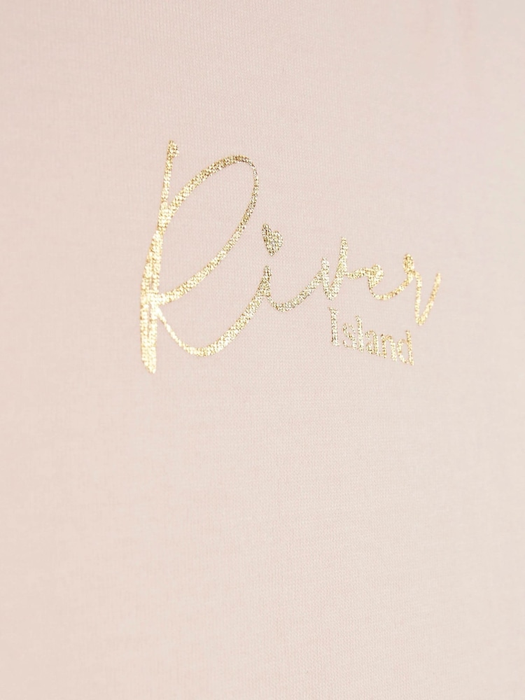 River Island Pink Satin Bow Top & Cycle Shorts Set - Image 5 of 5