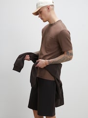 River Island Brown Slim Fit Sanctuaire Pocket T-Shirt - Image 2 of 4