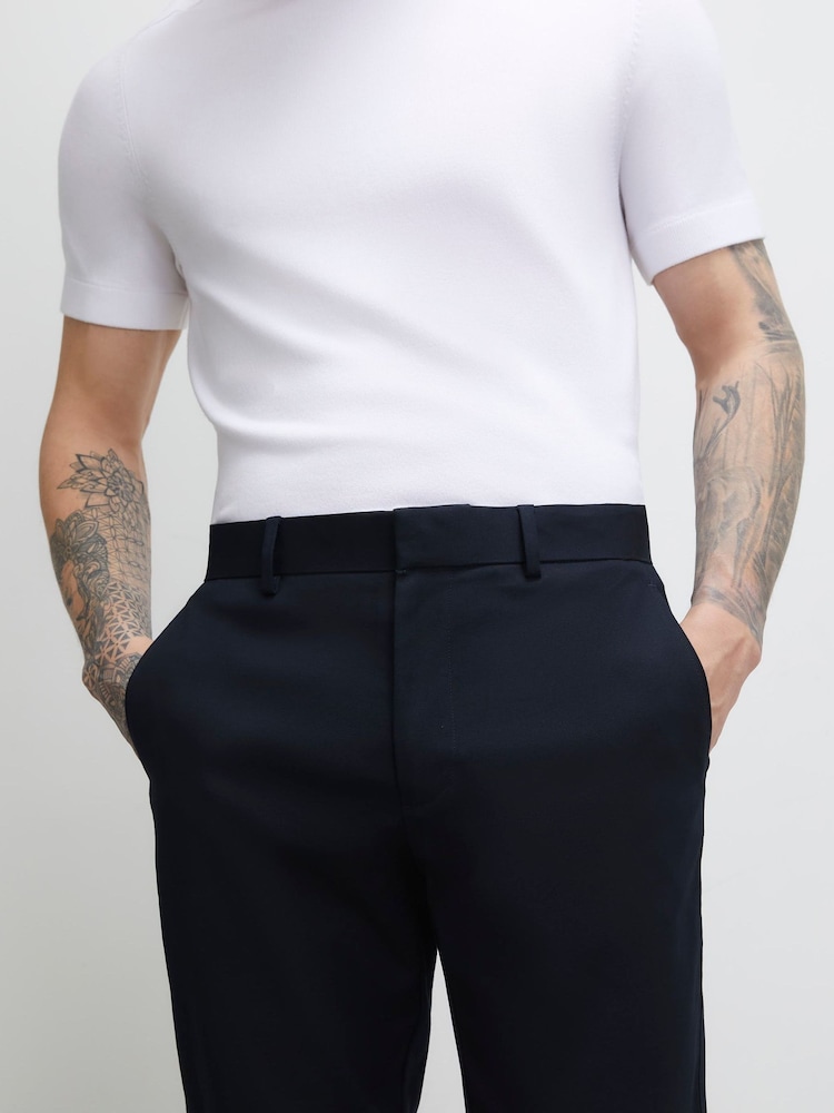 River Island Blue Slim Fit Chino Trousers - Image 4 of 4