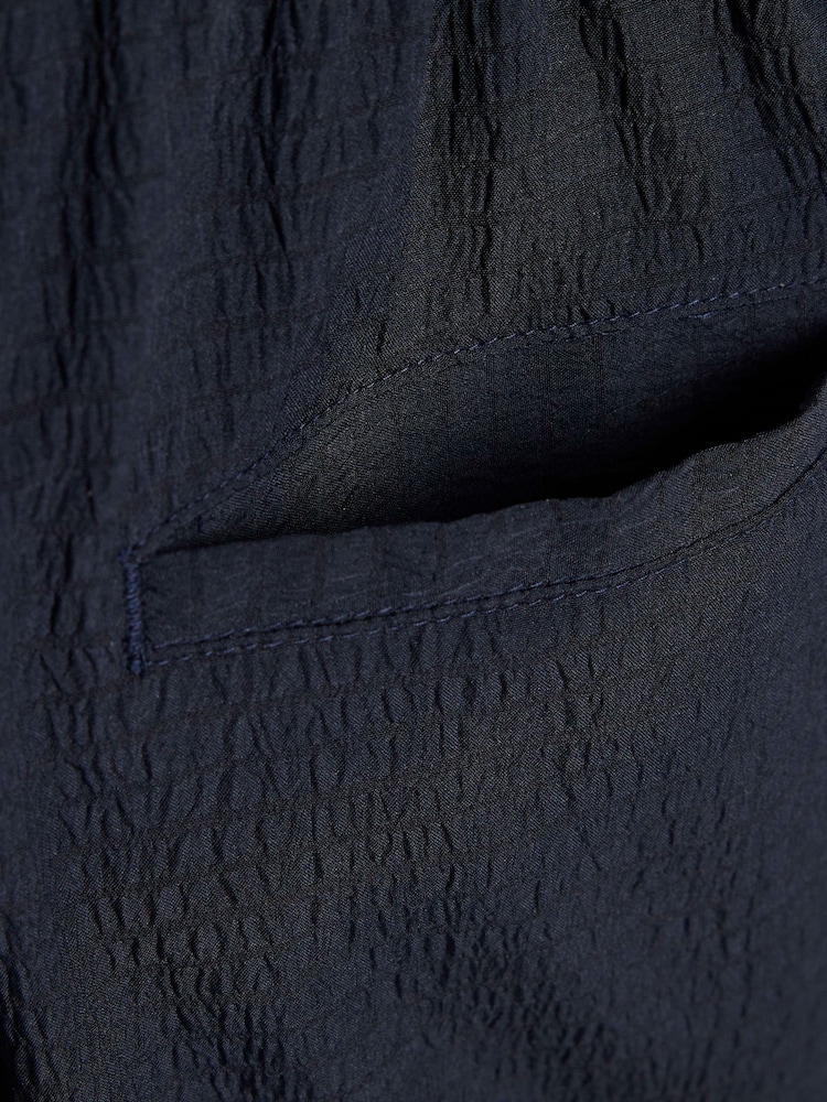 River Island Navy Textured Revere Shirt & Shorts Set - Image 5 of 5