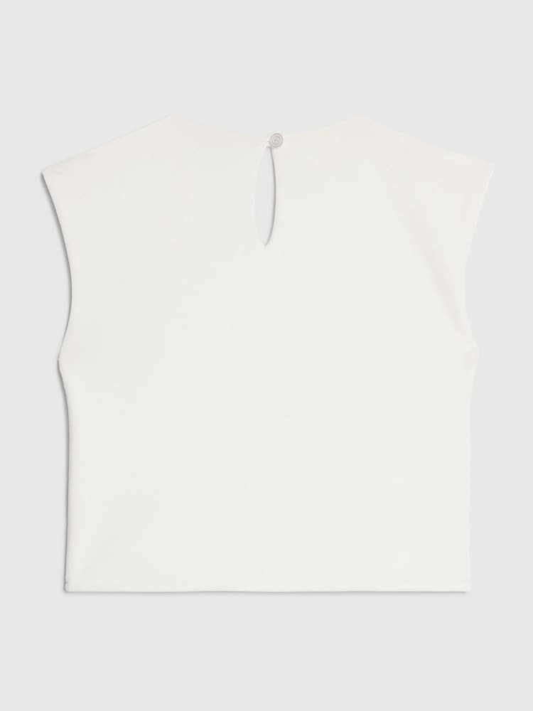 River Island White Scuba Crepe Puff Sleeve Top - Image 2 of 4 River Island White Scuba Crepe Puff Sleeve Top - Image 2 of 4