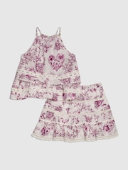 River Island White Toile Halter Top & Skirt Set - Image 4 of 5