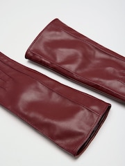 Friends Like These Burgundy Red Long Leather Look Gloves - Image 5 of 6