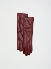 Friends Like These Burgundy Red Long Leather Look Gloves - Image 6 of 6