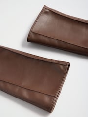 Friends Like These Chocolate Brown Long Leather Look Gloves - Image 3 of 3