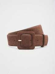 Friends Like These Burgundy Red and Chocolate Brown Stacked Sudette Belts 2 Pack - Image 4 of 7