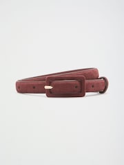 Friends Like These Burgundy Red and Chocolate Brown Stacked Sudette Belts 2 Pack - Image 5 of 7