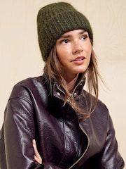 Friends Like These Khaki Green Brushed Knit Beanie - Image 1 of 6