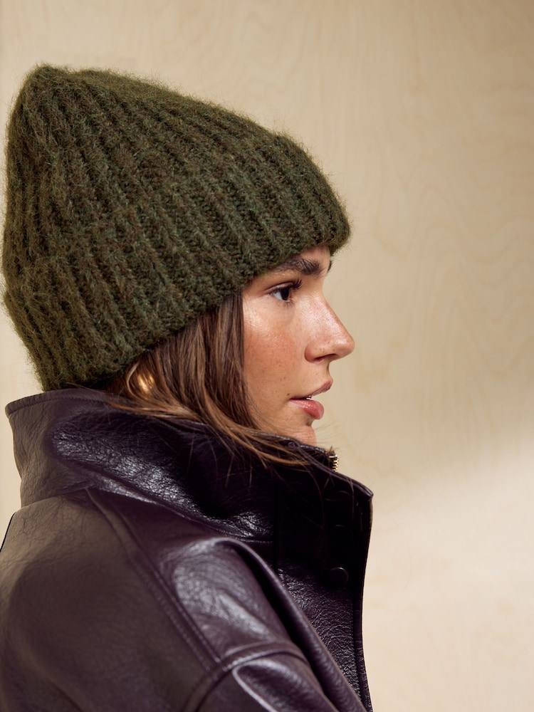 Friends Like These Khaki Green Brushed Knit Beanie - Image 2 of 6