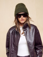 Friends Like These Khaki Green Brushed Knit Beanie - Image 3 of 6