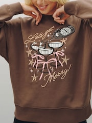 Chocolate Brown Christmas Drinks Graphic Sweatshirt - Image 5 of 8