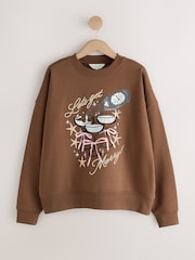 Chocolate Brown Christmas Drinks Graphic Sweatshirt - Image 6 of 8