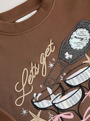 Chocolate Brown Christmas Drinks Graphic Sweatshirt - Image 7 of 8