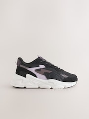 Black/Lilac Lace-Up Trainers - Image 2 of 5