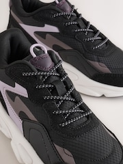 Black/Lilac Lace-Up Trainers - Image 3 of 5