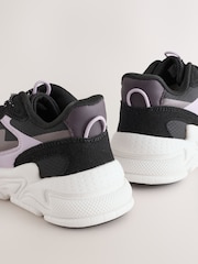 Black/Lilac Lace-Up Trainers - Image 4 of 5