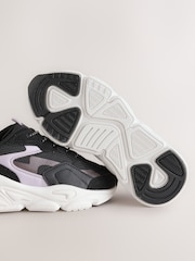 Black/Lilac Lace-Up Trainers - Image 5 of 5
