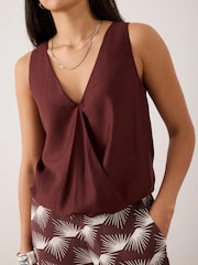 Mint Velvet Red Tone Gathered Top - Image 6 of 8