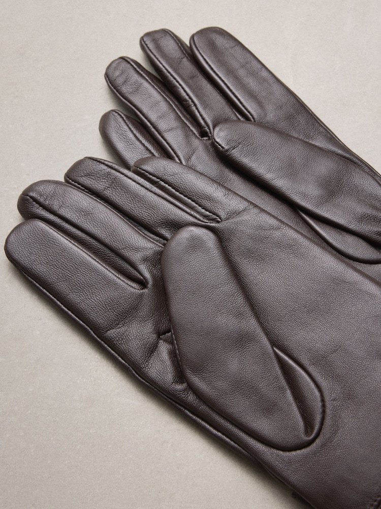 Καφετί της σοκολάτας - Leather Driving Style Gloves - Εικόνα 3 από 3