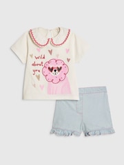 River Island White Collar Top& Short Set - Image 3 of 5