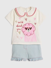 River Island White Collar Top& Short Set - Image 5 of 5