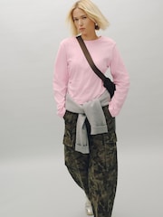 Pink Cinch Waist Long Sleeve Top - Image 3 of 5