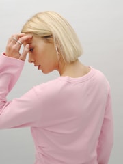 Pink Cinch Waist Long Sleeve Top - Image 5 of 5